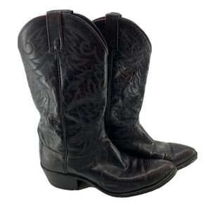 Dan Post El Paso Oxblood Lizard Skin Cowboy Boots Mens Size 9.5D